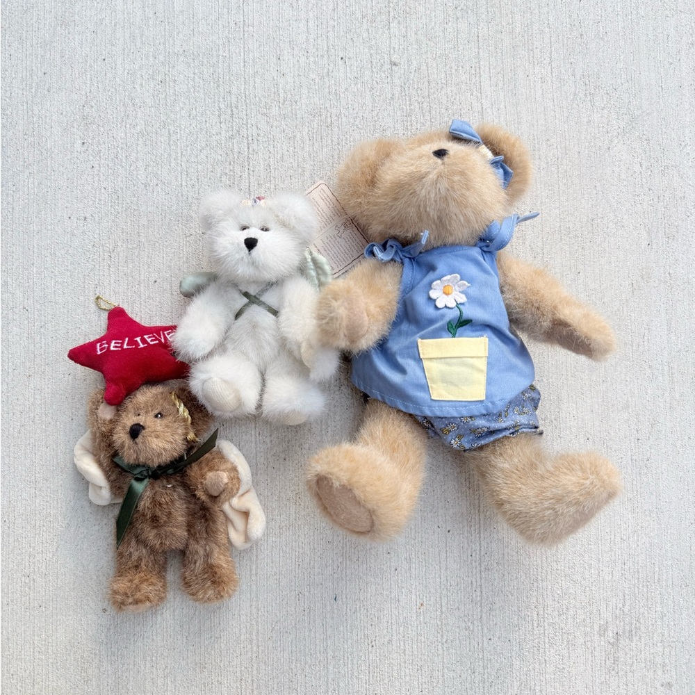 Vintage Cottagecore Boyds Bears Teddy Plush Lot Angel & Daisy Dress Lot of 3